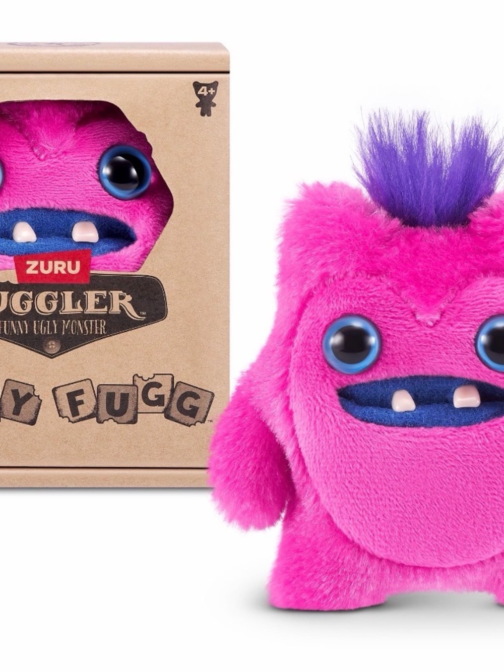 ZURU Fuggler Plush Monster Toy - Bright Pink with Purple Hair